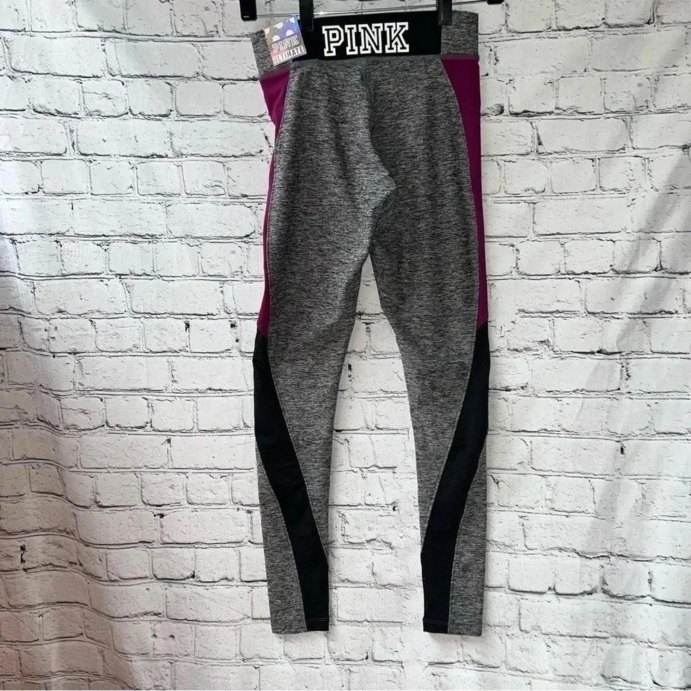 PINK‎ NWT Ultimate Gray and Purple Full Length Active Leggings Size XS - Picture 4 of 6